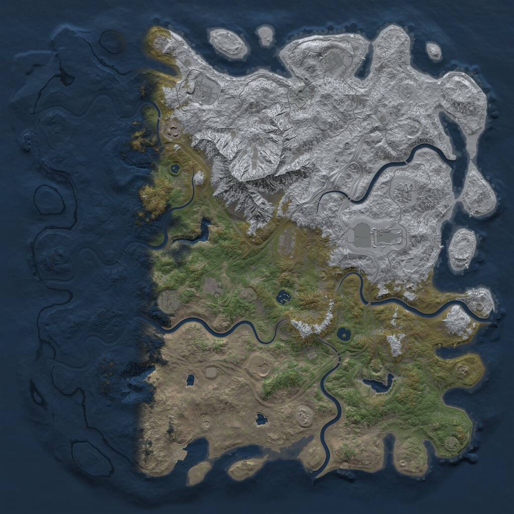 Rust Map: Procedural Map, Size: 5600, Seed: 1554144413, 17 Monuments