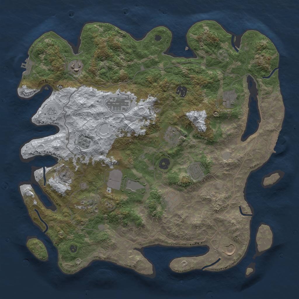 Rust Map: Procedural Map, Size: 4000, Seed: 1591073514, 20 Monuments