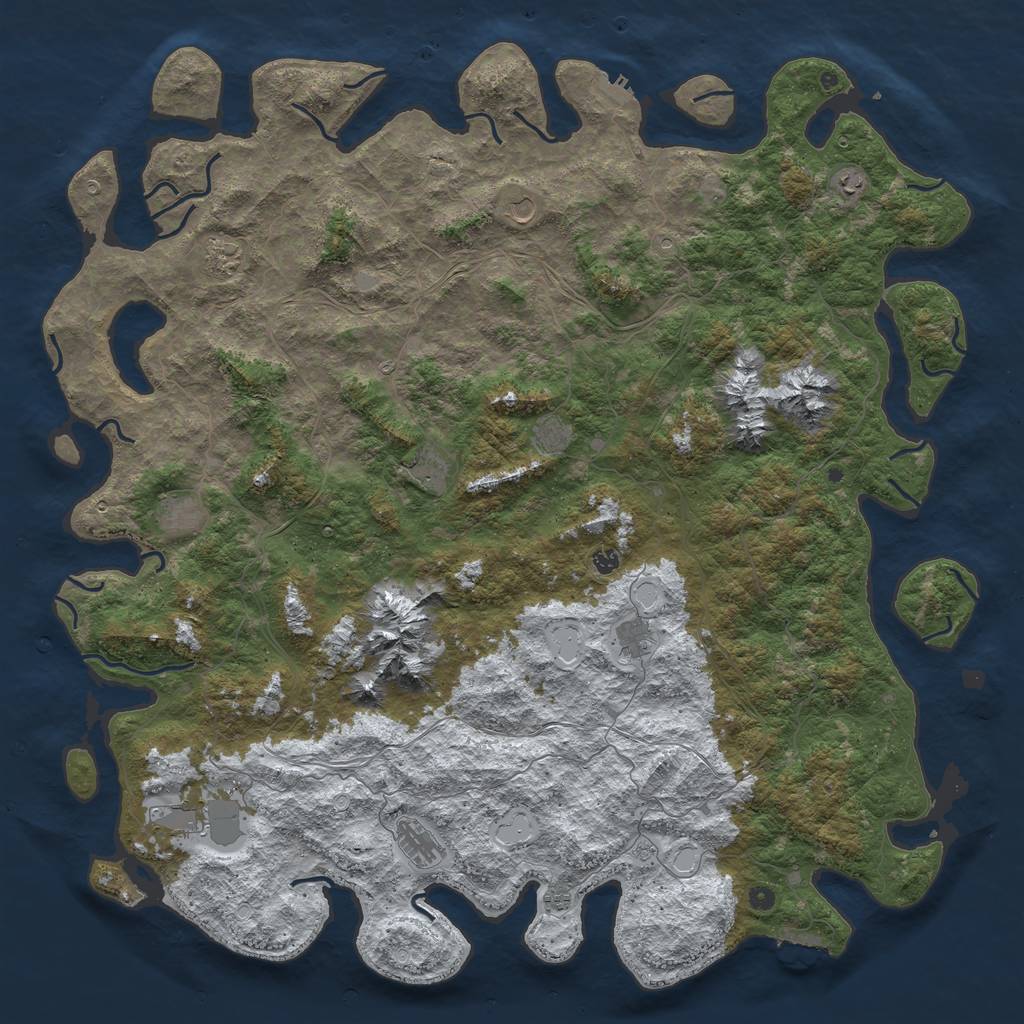 Rust Map: Procedural Map, Size: 6000, Seed: 730582632, 20 Monuments
