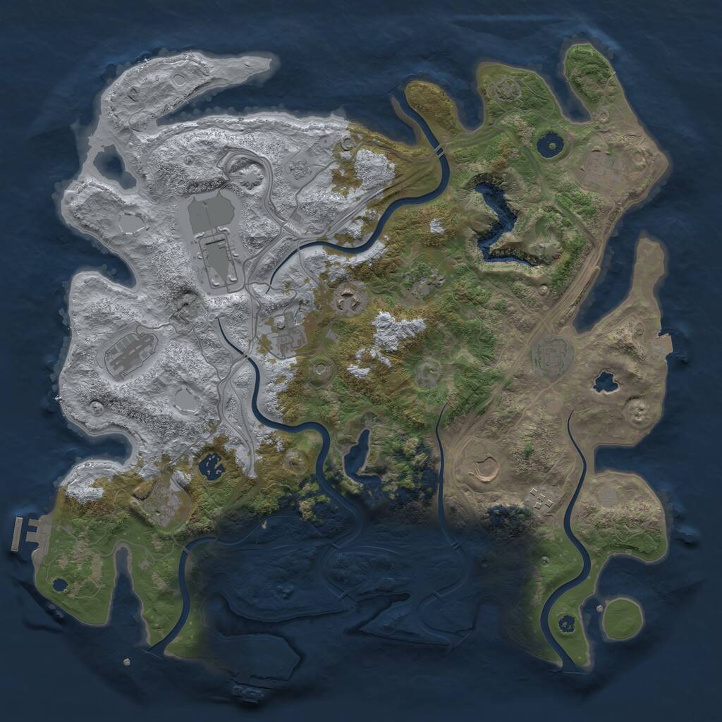 Rust Map: Procedural Map, Size: 4250, Seed: 325804, 17 Monuments