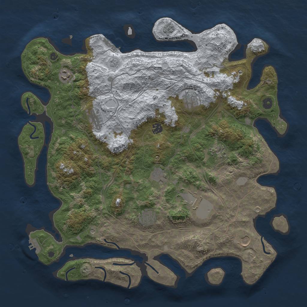 Rust Map: Procedural Map, Size: 4250, Seed: 807401, 19 Monuments