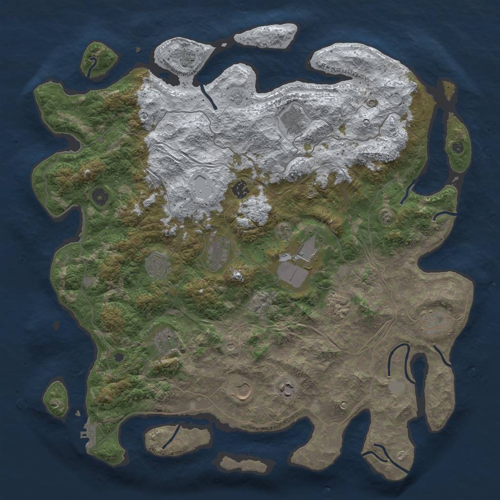 Rust Map: Procedural Map, Size: 4500, Seed: 2256, 19 Monuments