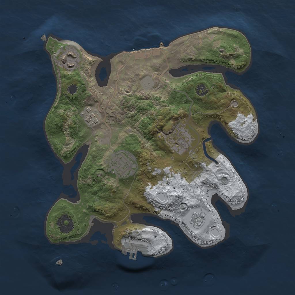 Rust Map: Procedural Map, Size: 2500, Seed: 467842, 12 Monuments