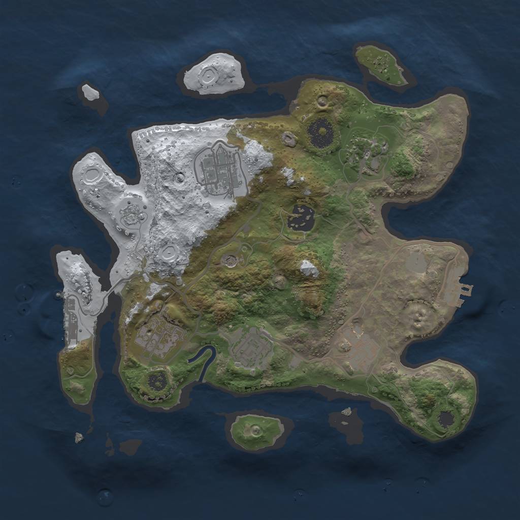Rust Map: Procedural Map, Size: 2800, Seed: 36765, 15 Monuments