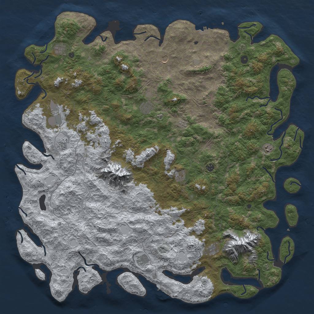Rust Map: Procedural Map, Size: 6000, Seed: 234186, 20 Monuments