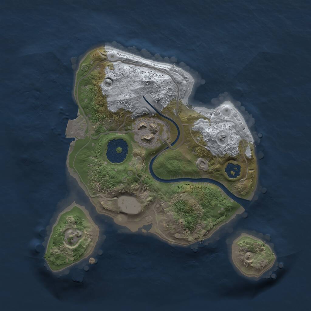 Rust Map: Procedural Map, Size: 2000, Seed: 3333, 2 Monuments