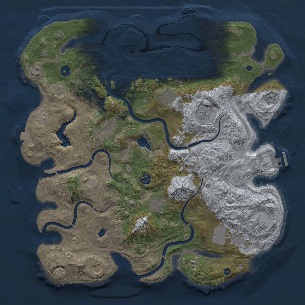 Rust Map: Procedural Map, Size: 4250, Seed: 661967, 16 Monuments