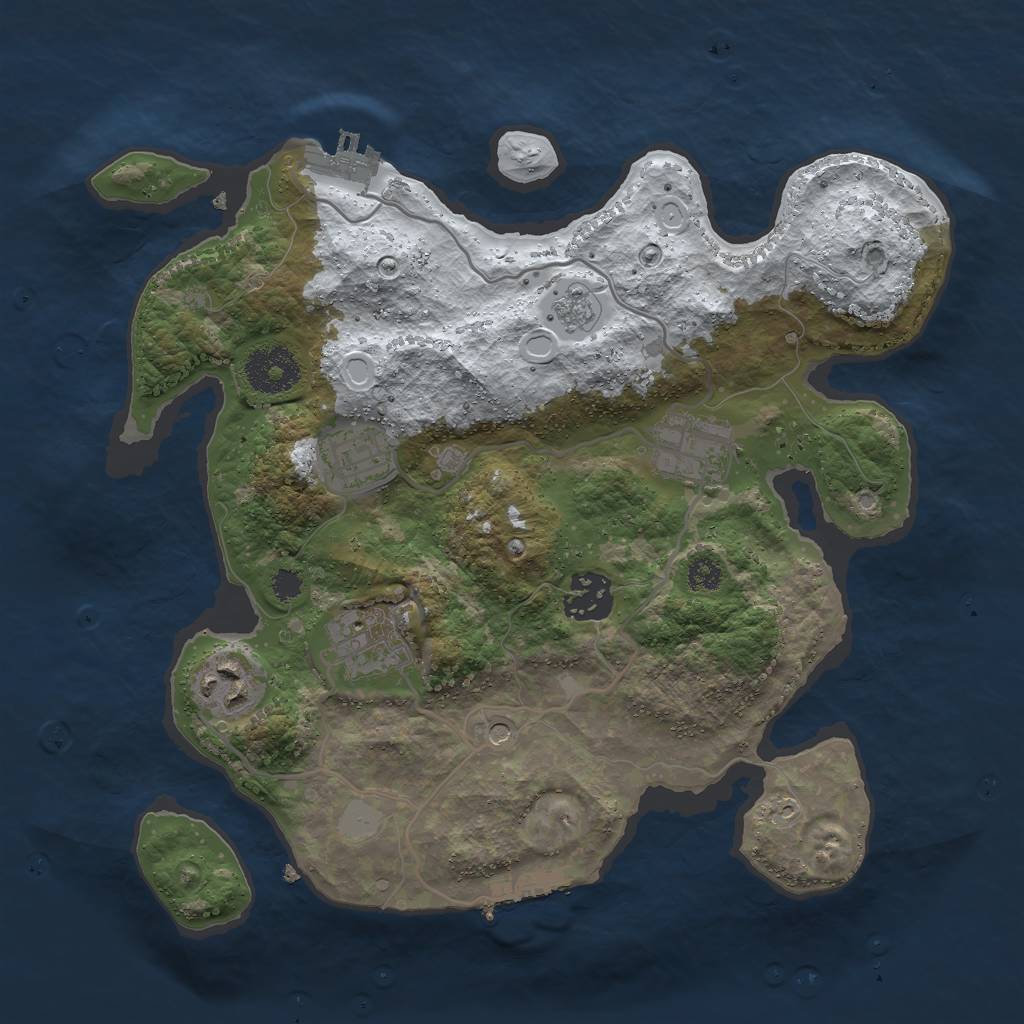 Rust Map: Procedural Map, Size: 3000, Seed: 12952, 14 Monuments