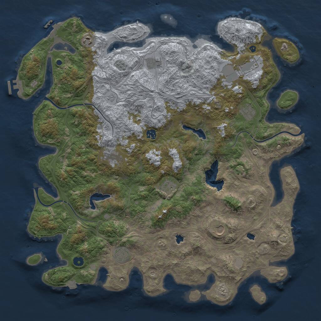 Rust Map: Procedural Map, Size: 4800, Seed: 1085727720, 16 Monuments