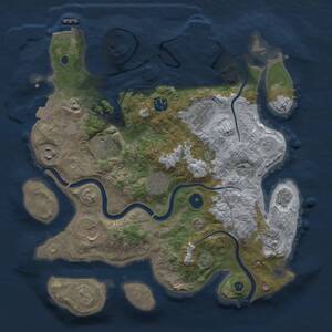 Thumbnail Rust Map: Procedural Map, Size: 3500, Seed: 612384629, 14 Monuments