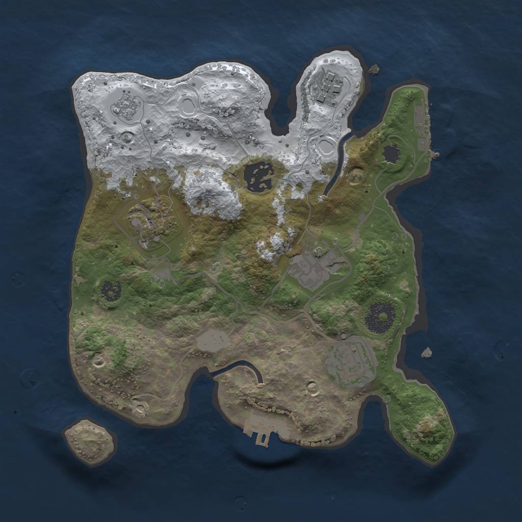 Rust Map: Procedural Map, Size: 2500, Seed: 850614867, 13 Monuments