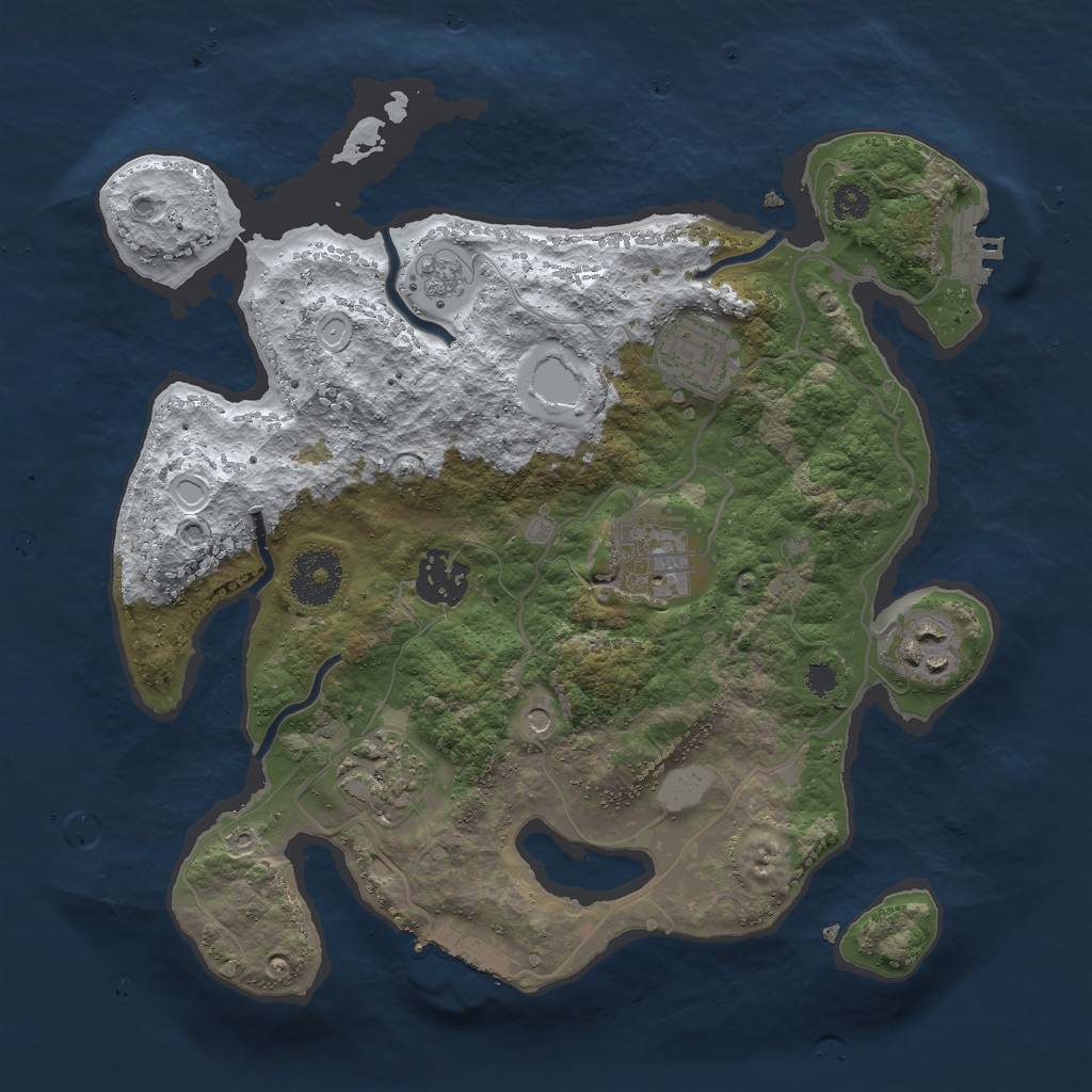 Rust Map: Procedural Map, Size: 3000, Seed: 696942069, 14 Monuments