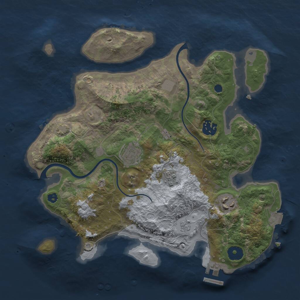 Rust Map: Procedural Map, Size: 3000, Seed: 5206745, 8 Monuments