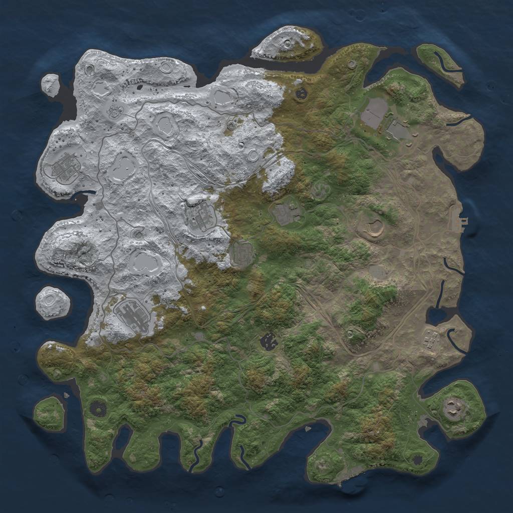 Rust Map: Procedural Map, Size: 4500, Seed: 452, 19 Monuments