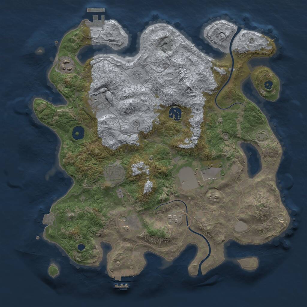 Rust Map: Procedural Map, Size: 3500, Seed: 1868607851, 13 Monuments