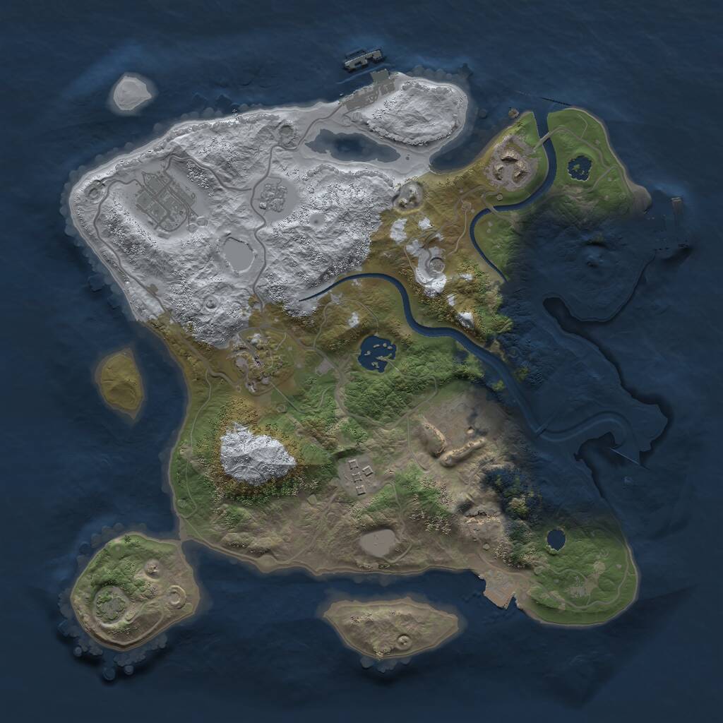 Rust Map: Procedural Map, Size: 3000, Seed: 180941865, 12 Monuments