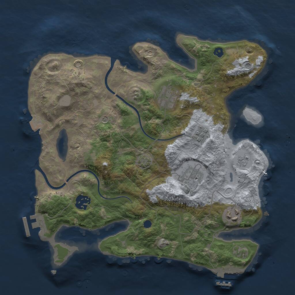 Rust Map: Procedural Map, Size: 3000, Seed: 78459, 11 Monuments