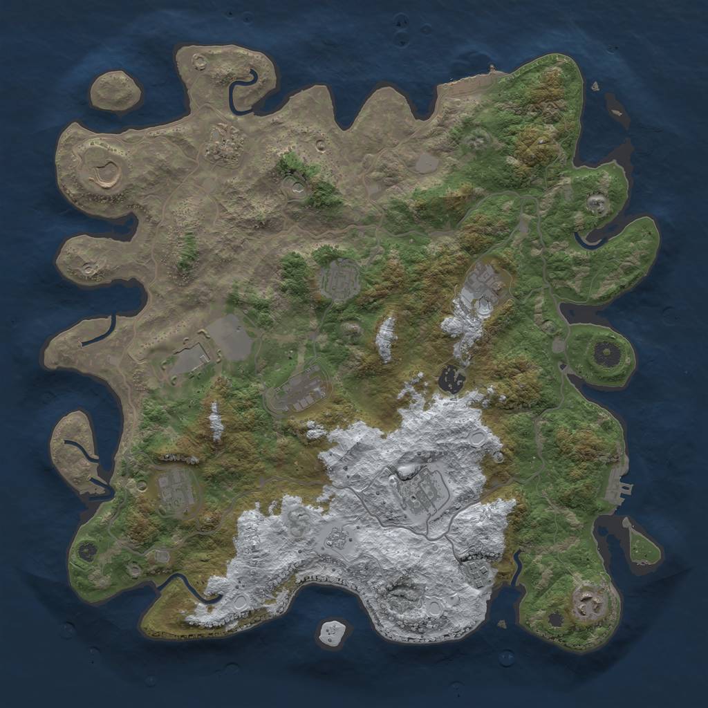 Rust Map: Procedural Map, Size: 4000, Seed: 1463945384, 20 Monuments