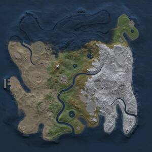 Thumbnail Rust Map: Procedural Map, Size: 3500, Seed: 1011831120, 12 Monuments