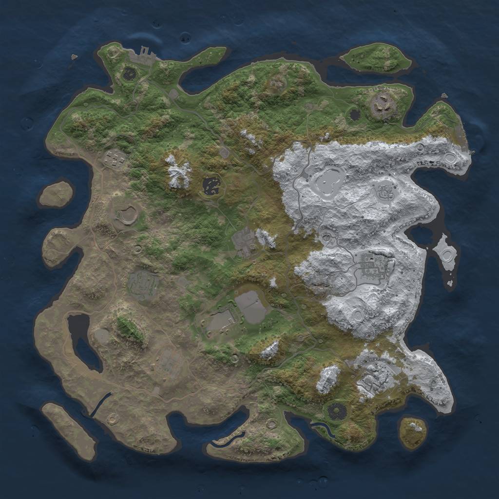 Rust Map: Procedural Map, Size: 4000, Seed: 931378, 19 Monuments