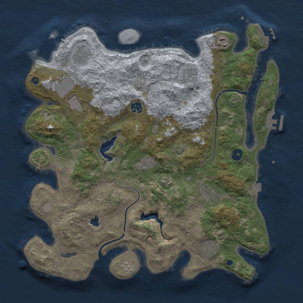 Rust Map: Procedural Map, Size: 4000, Seed: 897808, 15 Monuments