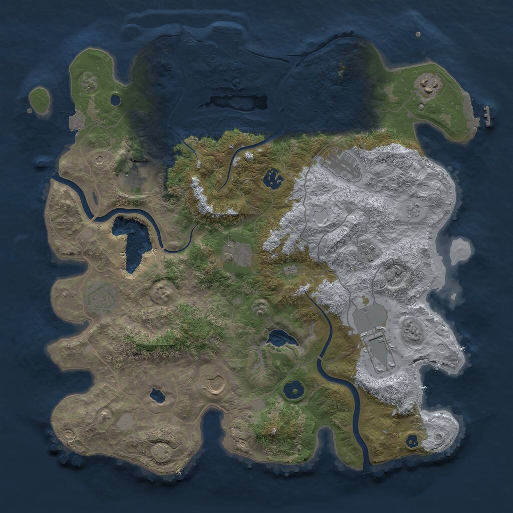 Rust Map: Procedural Map, Size: 4000, Seed: 724269, 15 Monuments