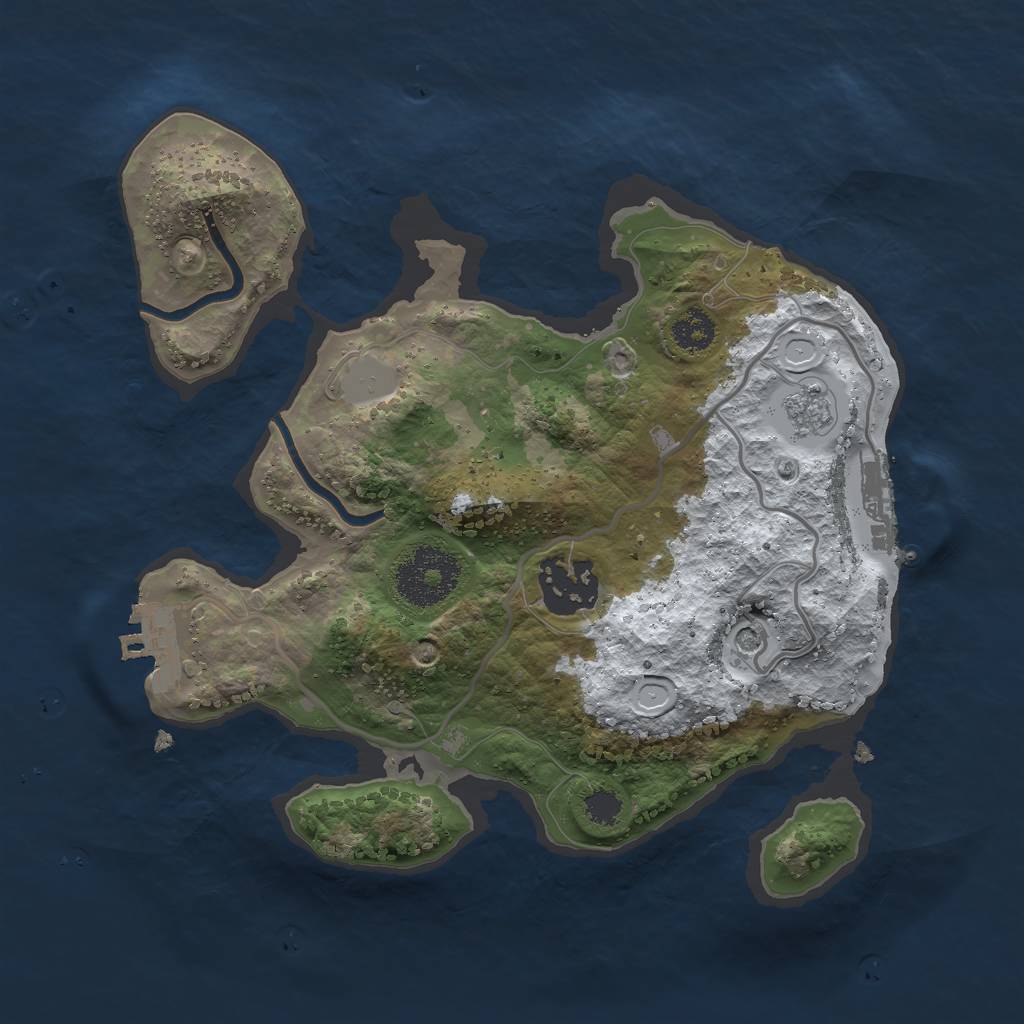 Rust Map: Procedural Map, Size: 2500, Seed: 10619, 10 Monuments