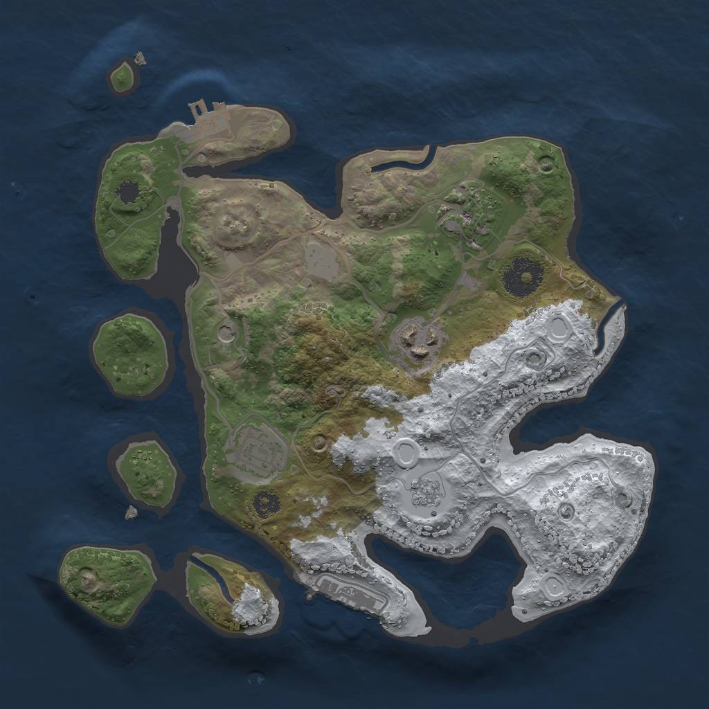 Rust Map: Procedural Map, Size: 2700, Seed: 468474123, 12 Monuments
