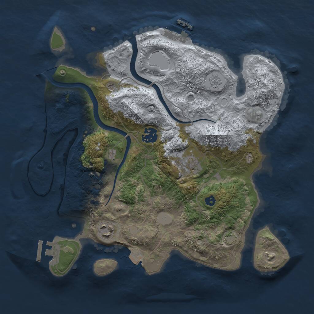 Rust Map: Procedural Map, Size: 3000, Seed: 177324421, 10 Monuments