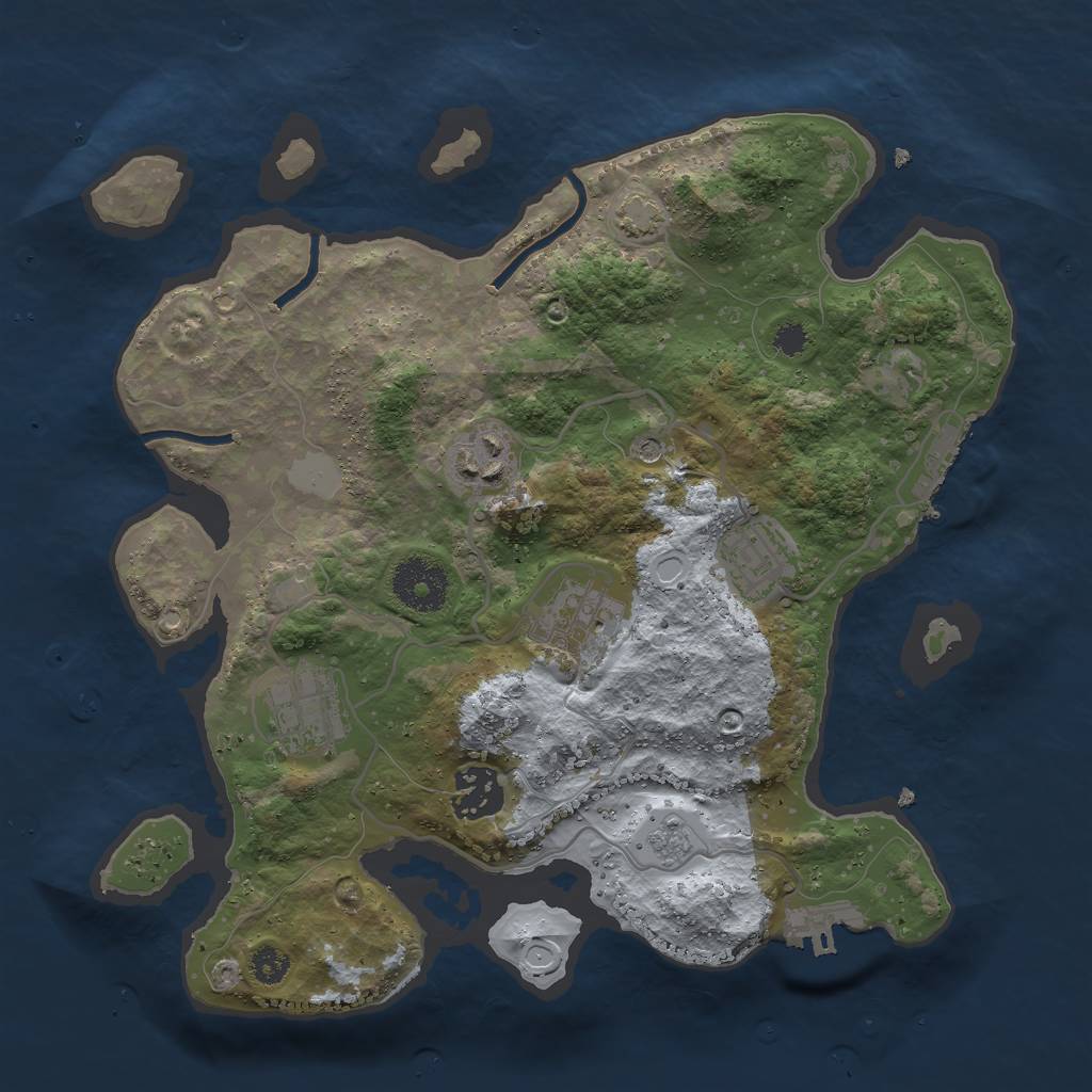 Rust Map: Procedural Map, Size: 3000, Seed: 1573, 13 Monuments