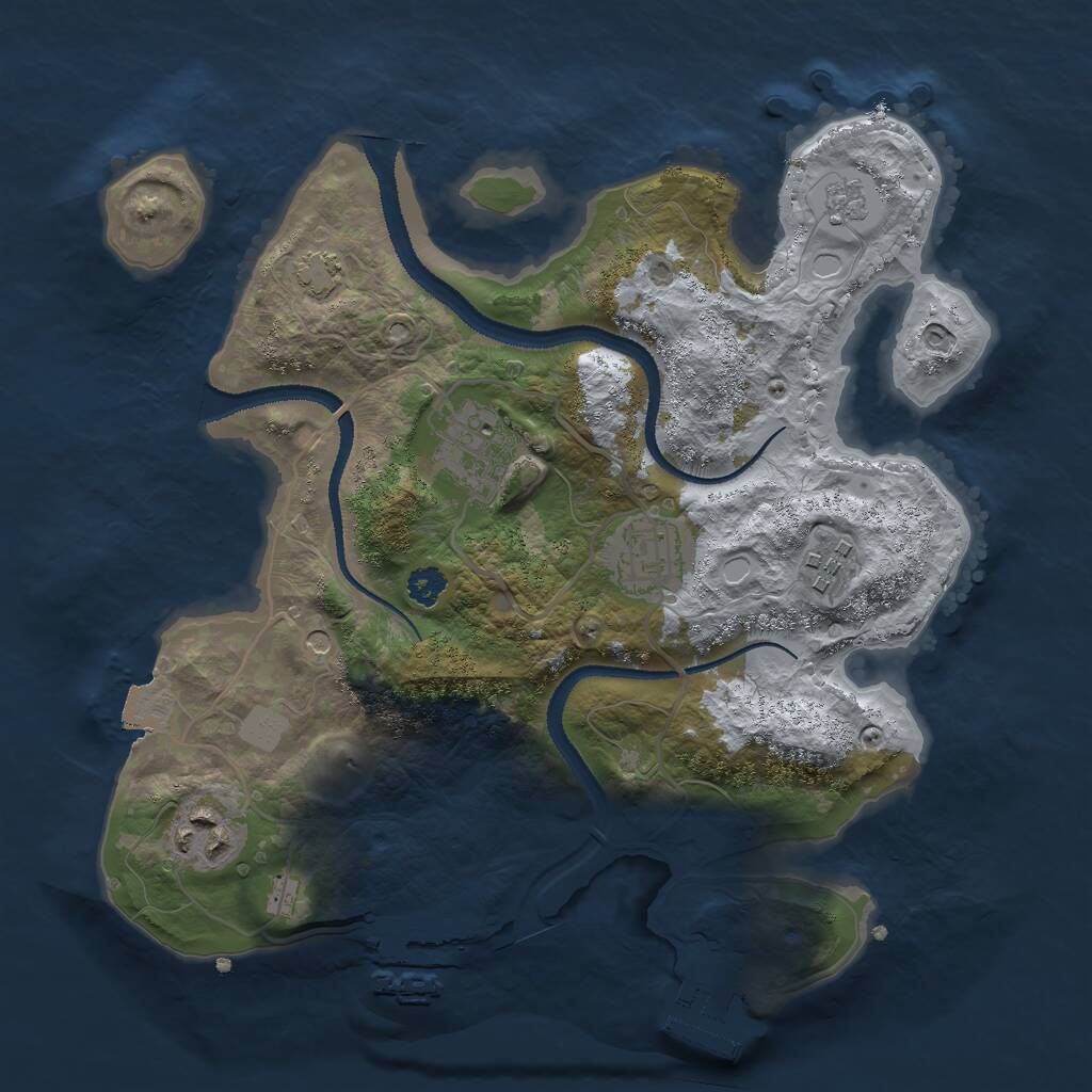 Rust Map: Procedural Map, Size: 2850, Seed: 1245344355, 10 Monuments