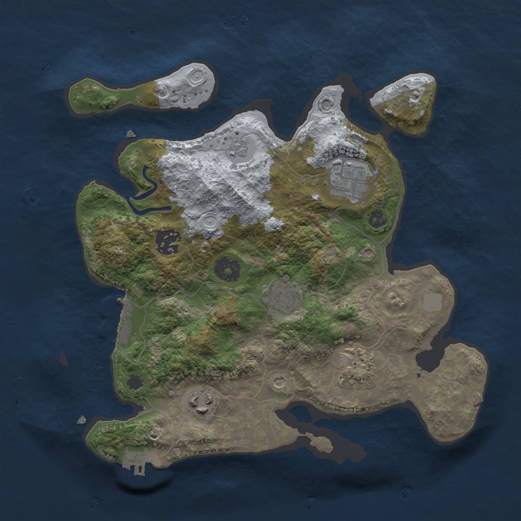 Rust Map: Procedural Map, Size: 3000, Seed: 38526003, 14 Monuments