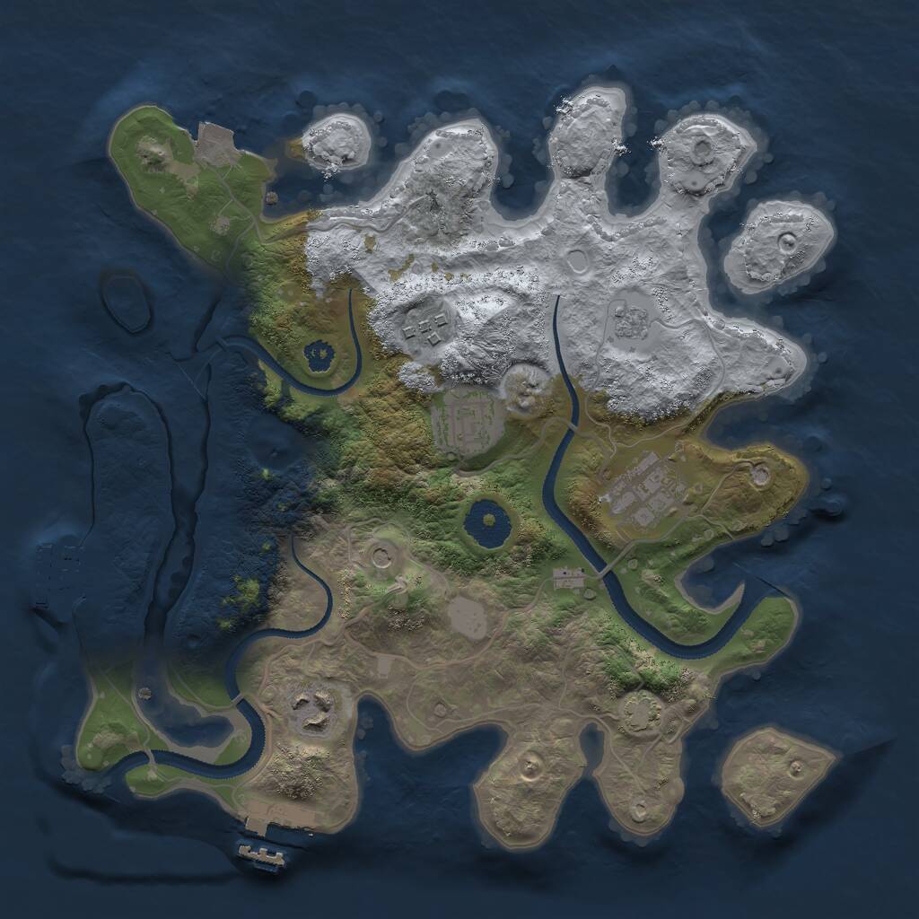 Rust Map: Procedural Map, Size: 3000, Seed: 245072631, 10 Monuments