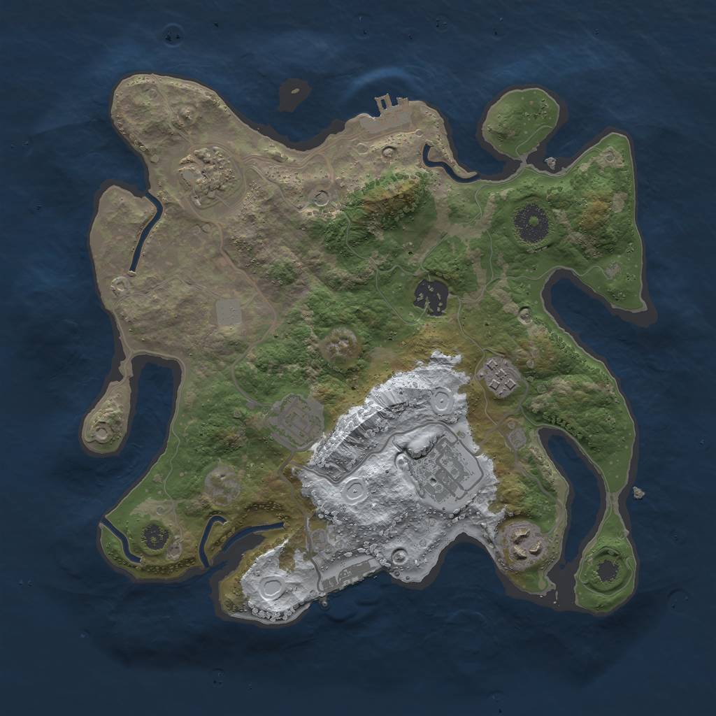 Rust Map: Procedural Map, Size: 3000, Seed: 15405, 14 Monuments