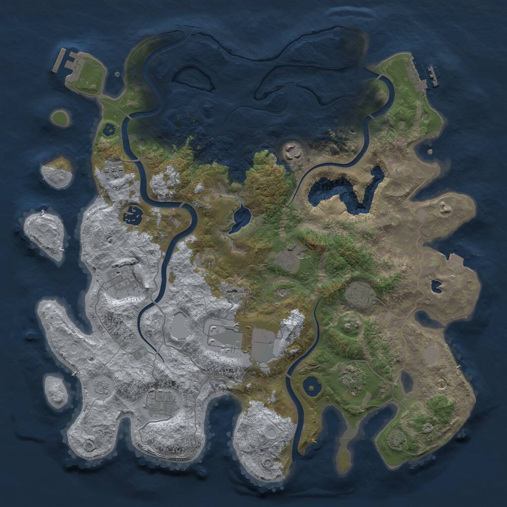 Rust Map: Procedural Map, Size: 4000, Seed: 222787, 15 Monuments