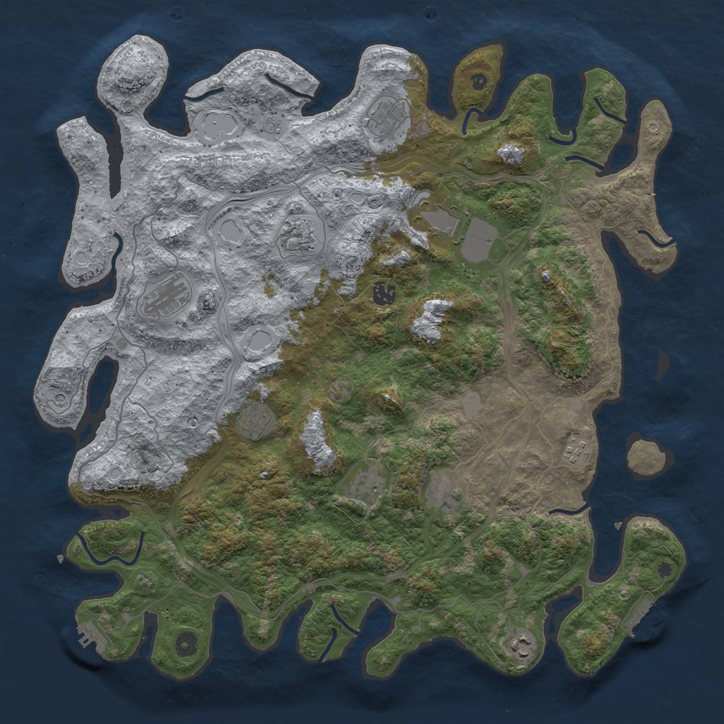 Rust Map: Procedural Map, Size: 4500, Seed: 4793723, 19 Monuments