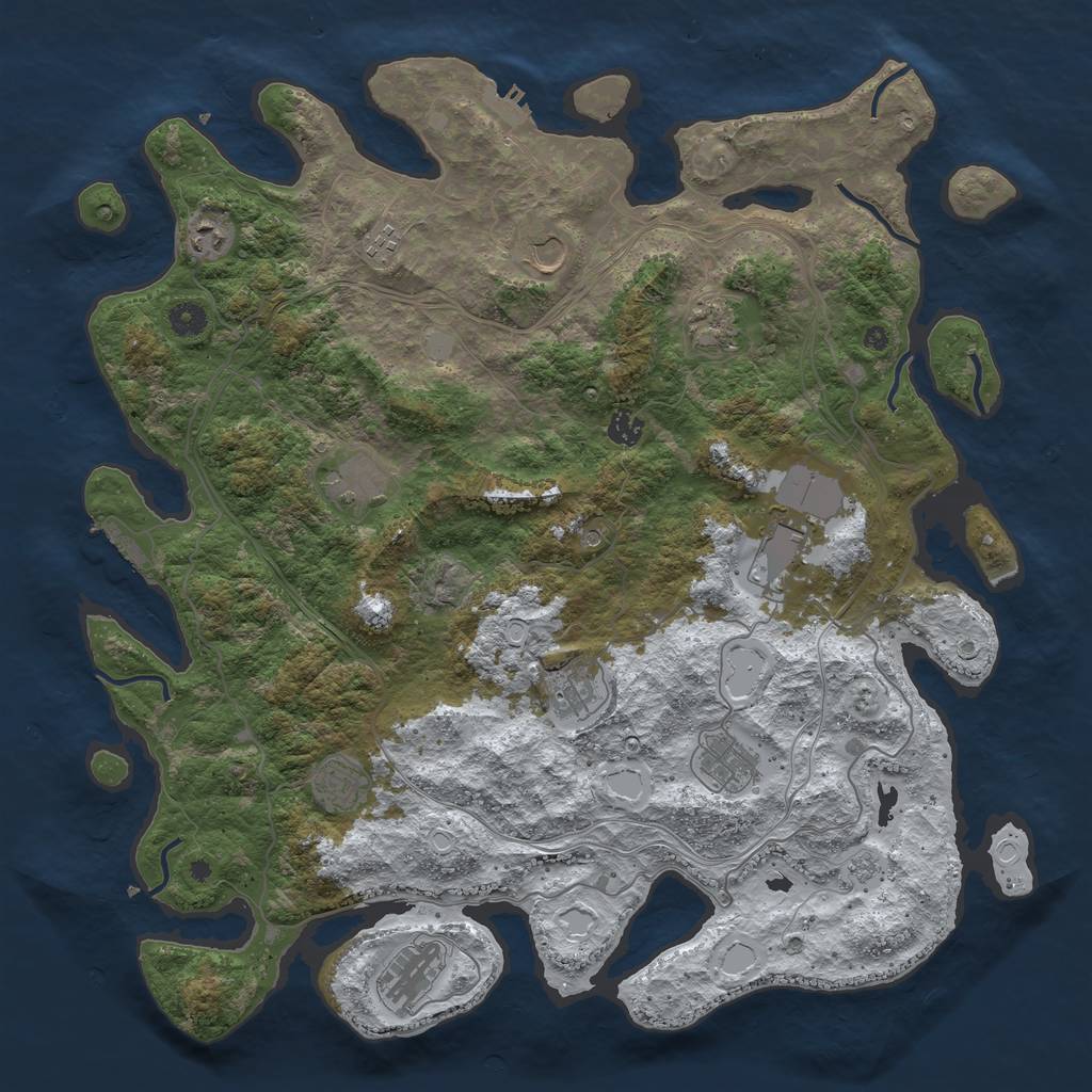 Rust Map: Procedural Map, Size: 4500, Seed: 127516, 20 Monuments