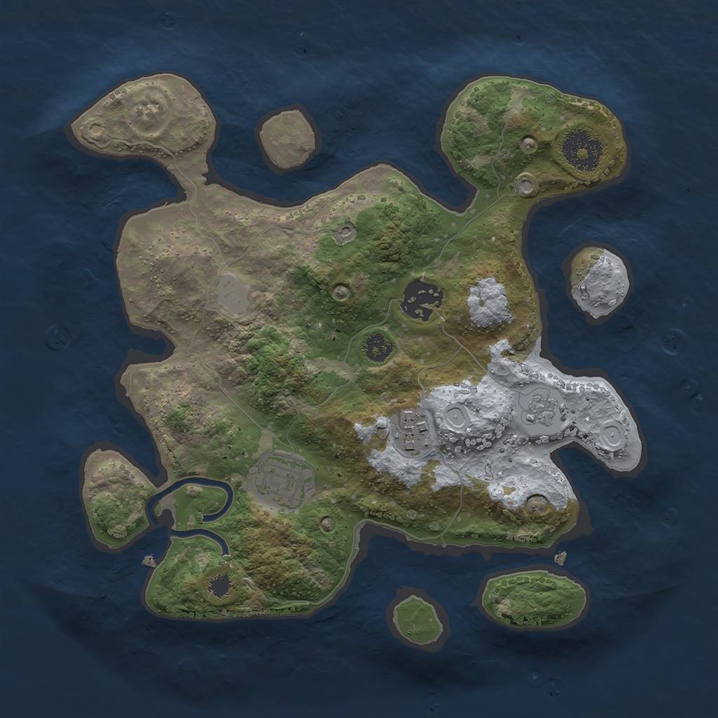 Rust Map: Procedural Map, Size: 2700, Seed: 1002762566, 9 Monuments
