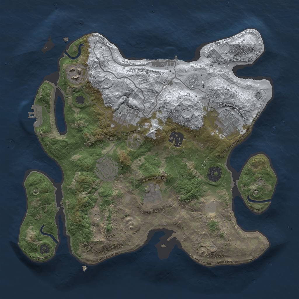 Rust Map: Procedural Map, Size: 3000, Seed: 96171, 15 Monuments