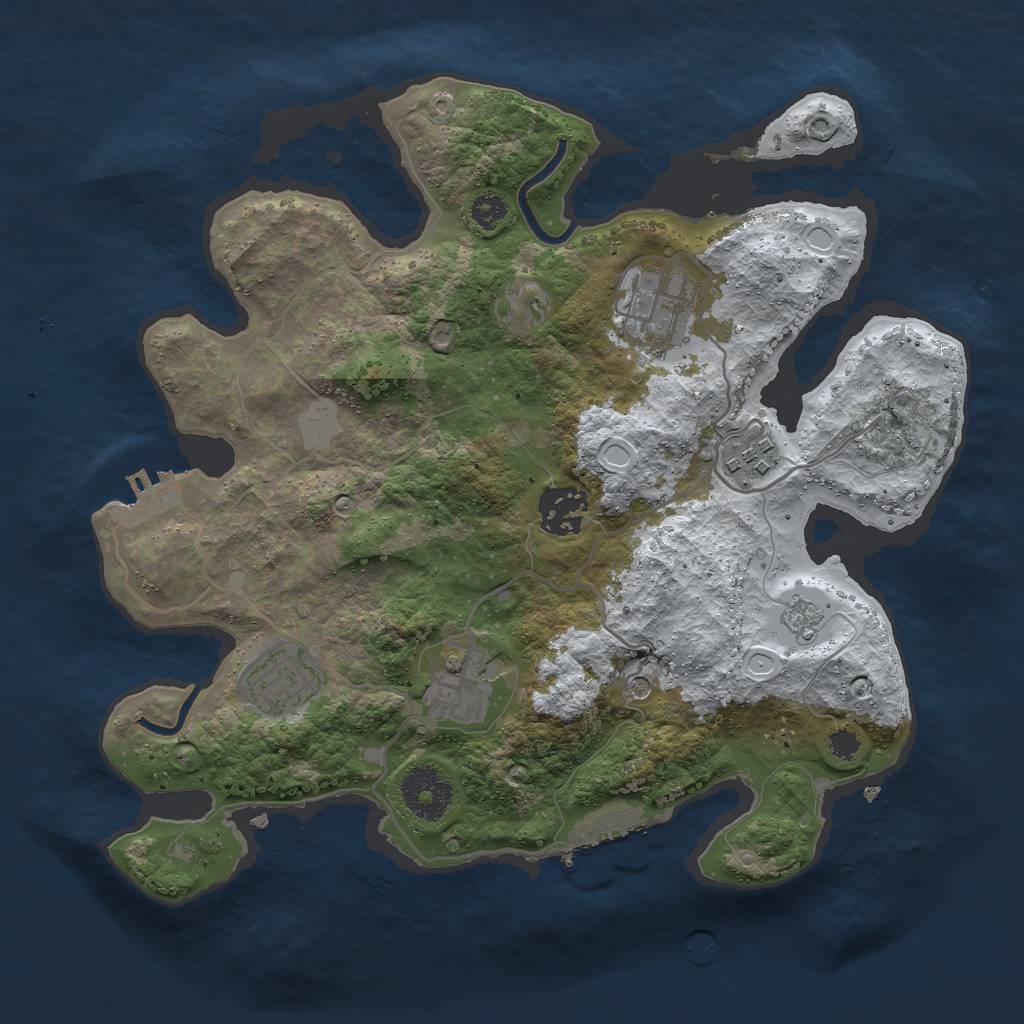 Rust Map: Procedural Map, Size: 3000, Seed: 11438, 14 Monuments