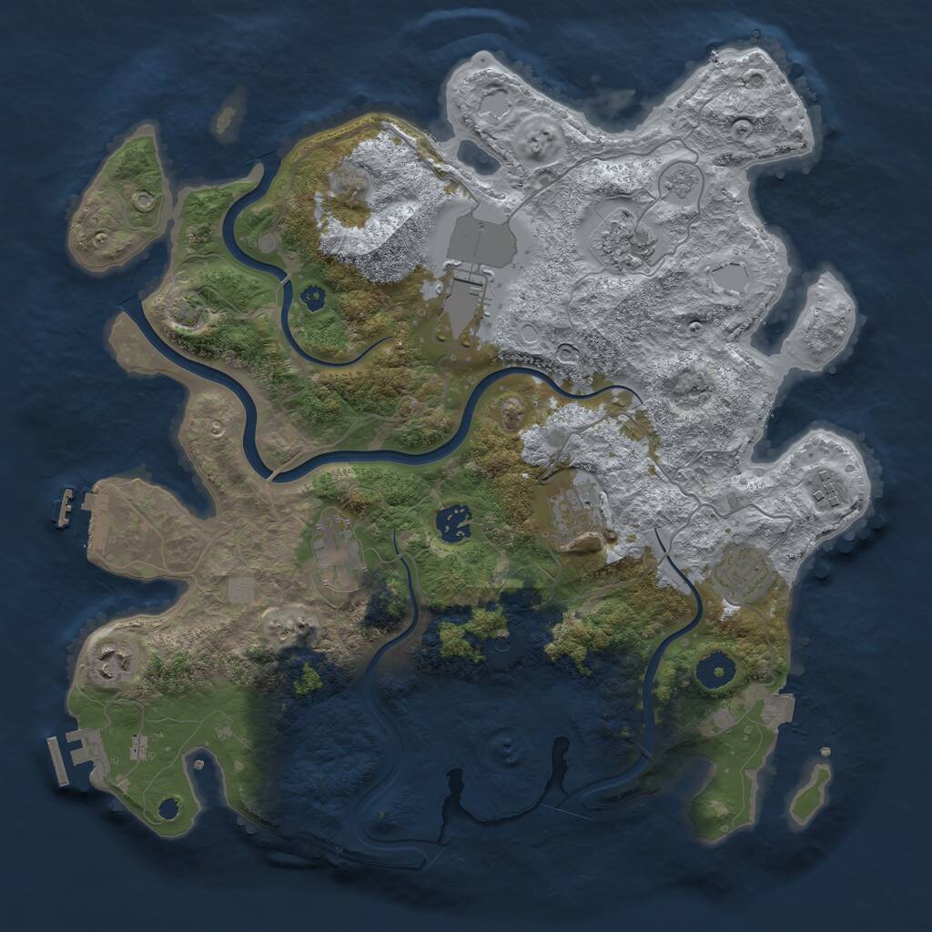 Rust Map: Procedural Map, Size: 3750, Seed: 97185782, 14 Monuments