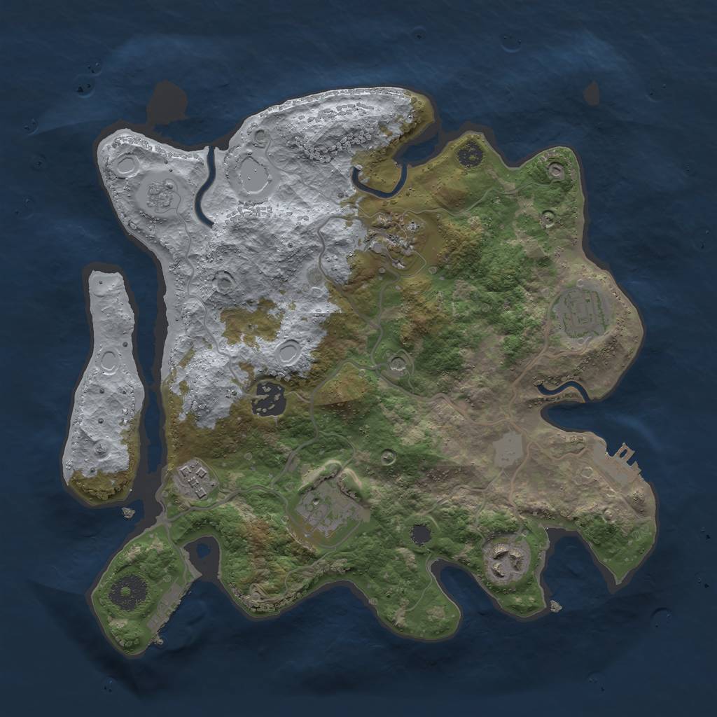 Rust Map: Procedural Map, Size: 3000, Seed: 15577, 15 Monuments