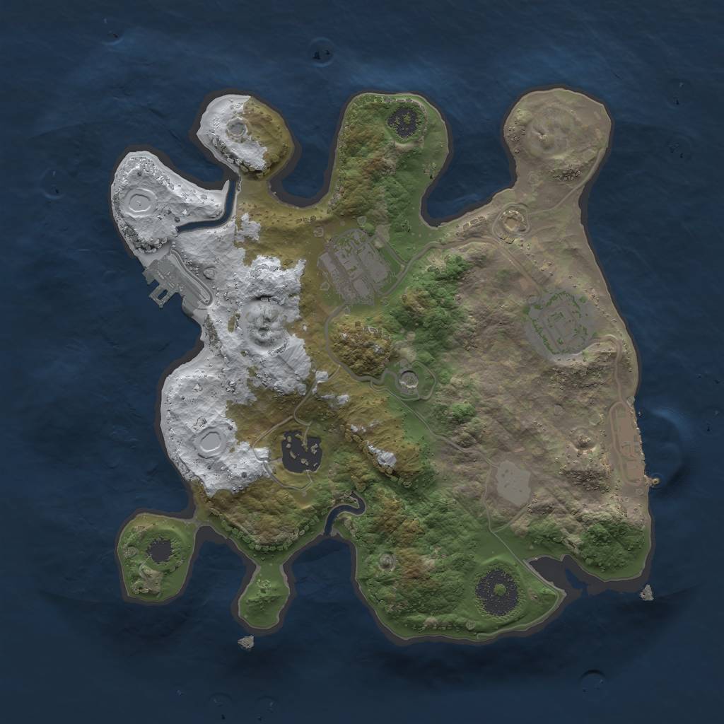 Rust Map: Procedural Map, Size: 2500, Seed: 1600213, 11 Monuments