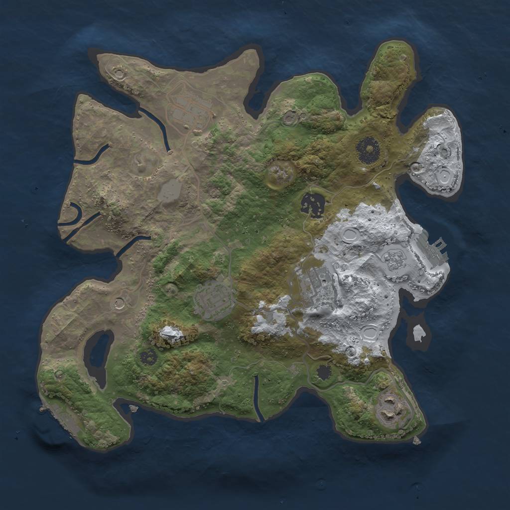 Rust Map: Procedural Map, Size: 3000, Seed: 10683, 14 Monuments