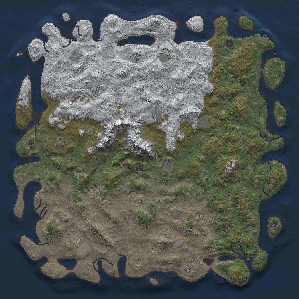 Rust Map: Procedural Map, Size: 6000, Seed: 315060407, 20 Monuments