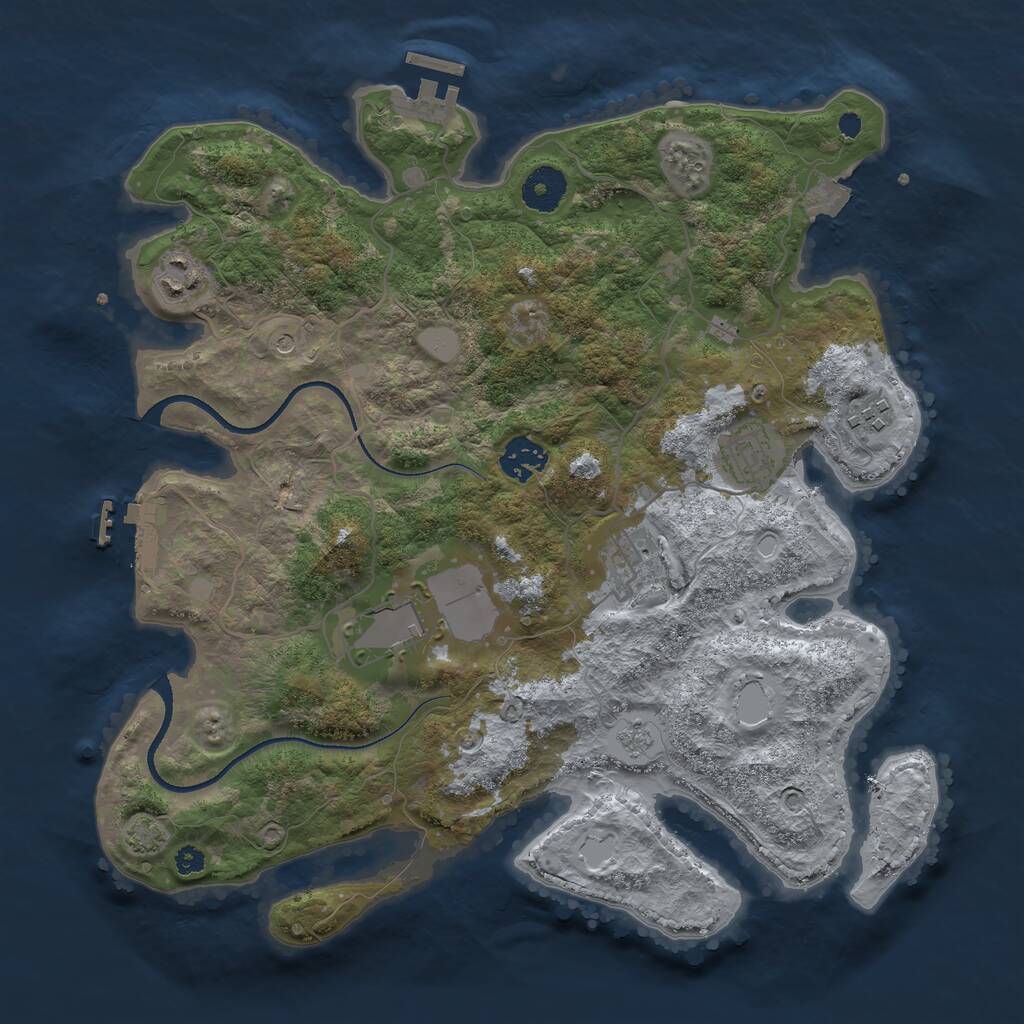 Rust Map: Procedural Map, Size: 3500, Seed: 1778119066, 12 Monuments
