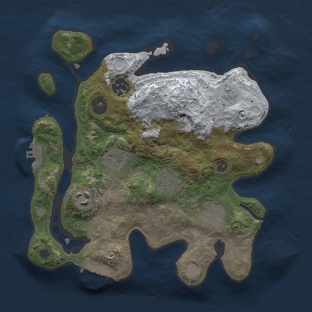Rust Map: Procedural Map, Size: 2750, Seed: 245072631, 14 Monuments