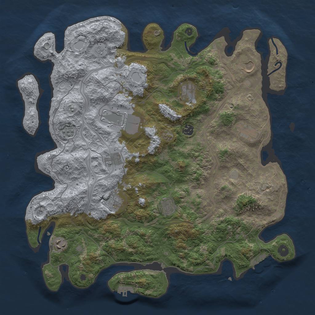 Rust Map: Procedural Map, Size: 4250, Seed: 653458546, 17 Monuments