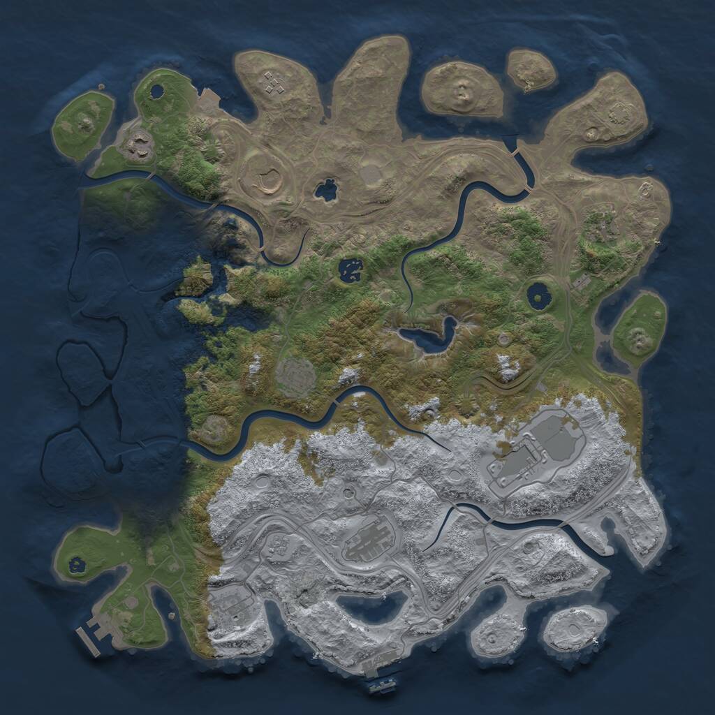 Rust Map: Procedural Map, Size: 4250, Seed: 17722, 15 Monuments