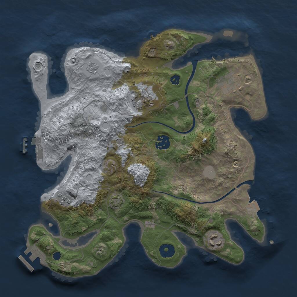 Rust Map: Procedural Map, Size: 3000, Seed: 29329, 11 Monuments
